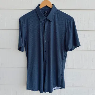 Photo of BOSS Hugo Boss Sharp Fit Blue Geometric Shirt M