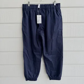 Photo of Halara NWT Navy Pleated Cotton Jogger Pants Large