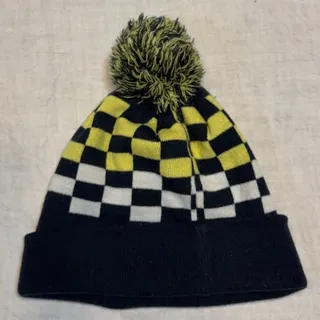 Photo of Club America Beanie Pom Knit Hat Navy Yellow White Checkerboard Liga MX Soccer