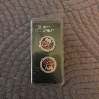 Photo of New York Islanders NEW 3/4 Inch (3/4") Gauge Surgical Steel Plugs NHL Hockey