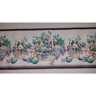 Photo of Sanitas Classic Series - Pre-pasted Vinyl Border 15 ft - Fruit in a Basket