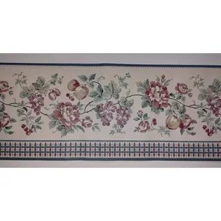 Photo of Imperial Wallcovering Pre-pasted Decorative Wall Border - Fruit Flowers - 5 yds