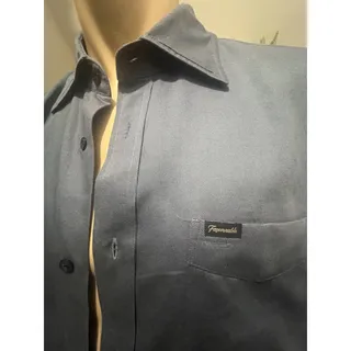 Photo of Faconnable Mens L Blue Cotton Button Down Shirt Classic Smart Casual
