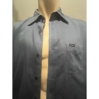 Photo of Faconnable Mens L Blue Cotton Button Down Shirt Classic Smart Casual