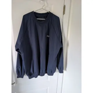 Photo of IZOD CLUB Men's Navy Pullover Windbreaker Jacket XL Golf V-Neck Zip Pockets