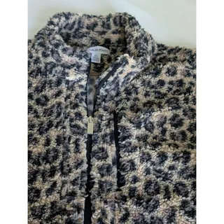 Photo of Calvin Klein Leopard Print Fleece Jacket Large Animal print, Streetwear,Gorpcore