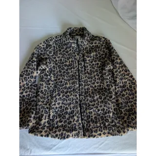 Photo of Calvin Klein Leopard Print Fleece Jacket Large Animal print, Streetwear,Gorpcore