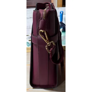 Photo of UMODA Burgundy Saffiano Faux Leather 15.6" Laptop Tote Bag 