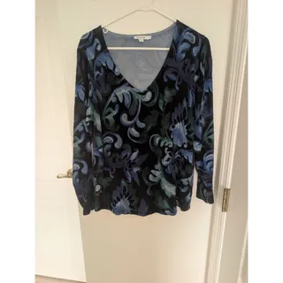 Photo of Chicos Whimsy V-neck Pullover Sweater Black Grotto Sz2 L Paisley , Classicore