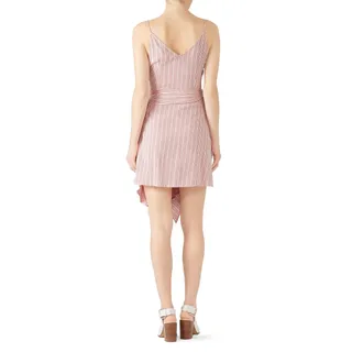 Photo of StyleStalker Acadia Wrap Dress Women's Plus 2X Red White Striped Linen Mini