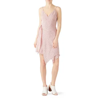 Photo of StyleStalker Acadia Wrap Dress Women's Plus 2X Red White Striped Linen Mini