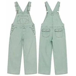 Photo of Easel Los Angeles turquoise / green Denim Wide Leg Overalls Size L NWT