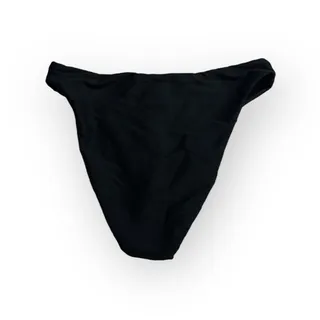 Photo of J.Crew Ribbed High-Rise Cheeky Bikini Bottom Women's Medium Black NWT